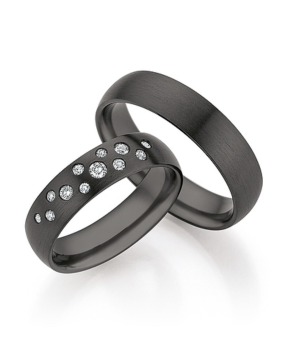 CR-Trauringe Black & Diamonds 14 / 30010 | 14 / 30020